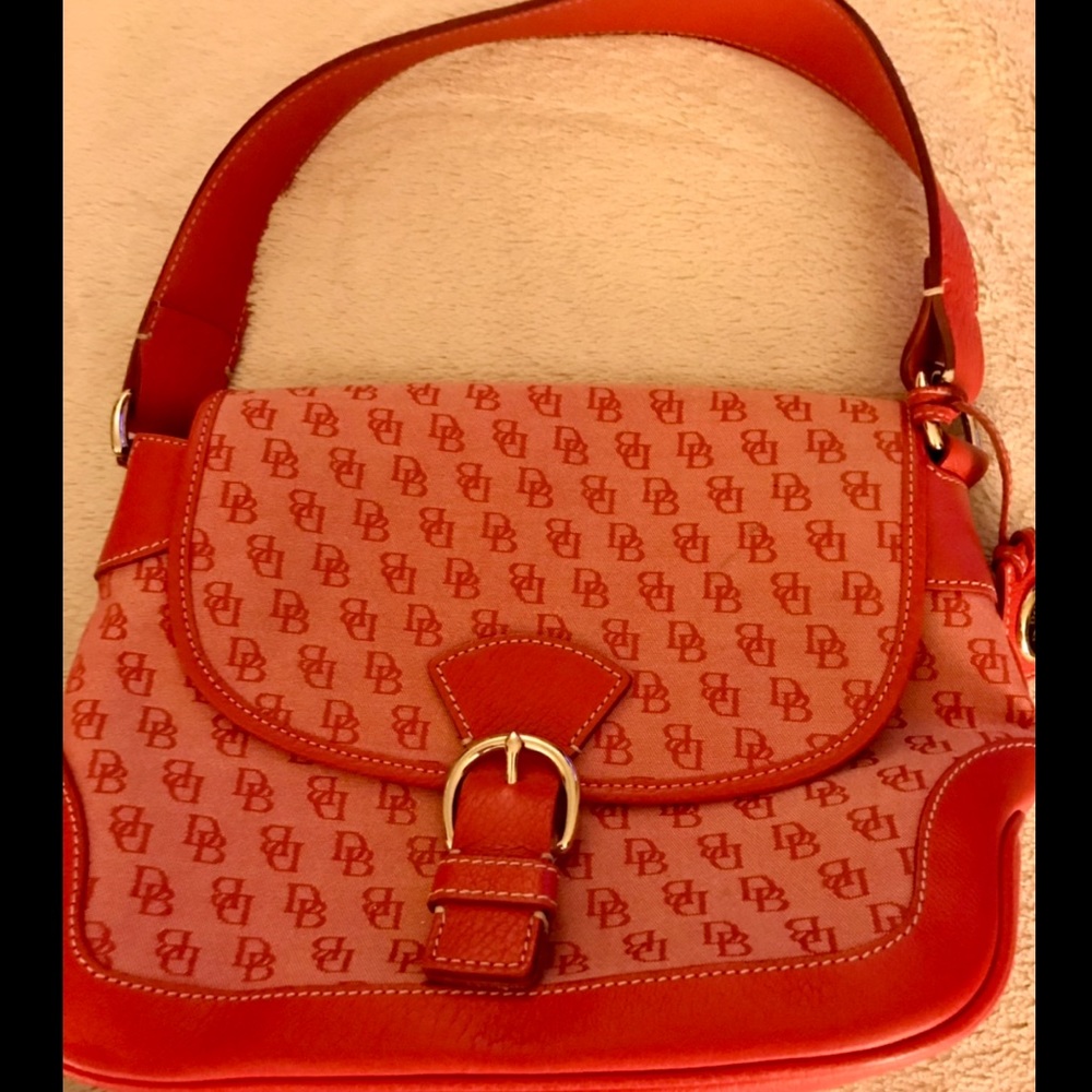 Vintage Dooney & Bourke Red Flap Shoulder/Tote Bag